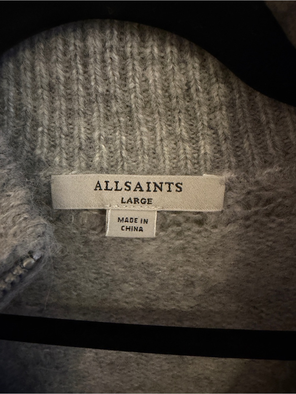 AllSaints Light Gray Half-Zip Knit Pullover - Picture 3 of 5